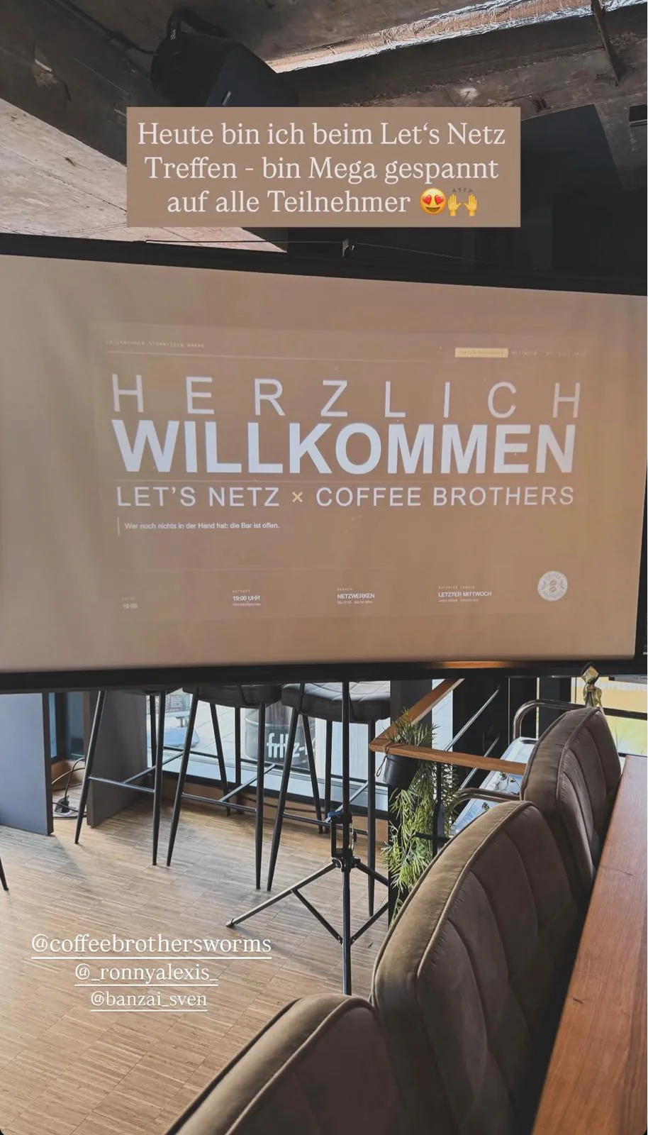 Willkommensfolie zum einjährigen Bestehen von Let’s Netz